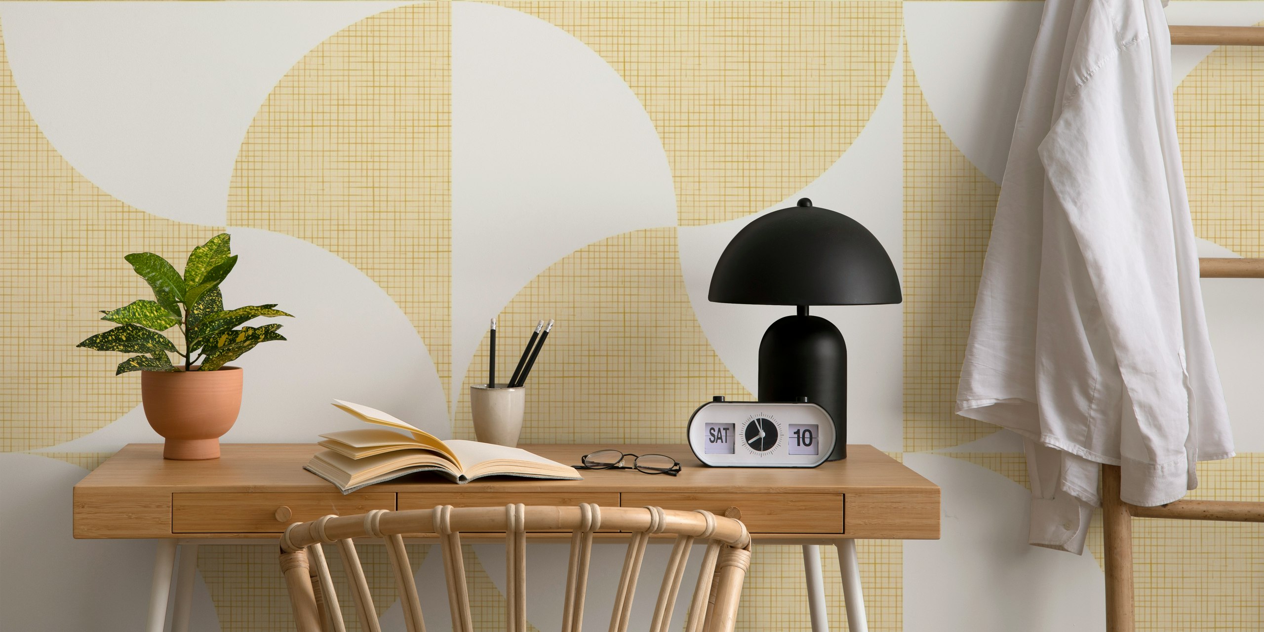 Papel de parede Mid-century tiles em um quarto