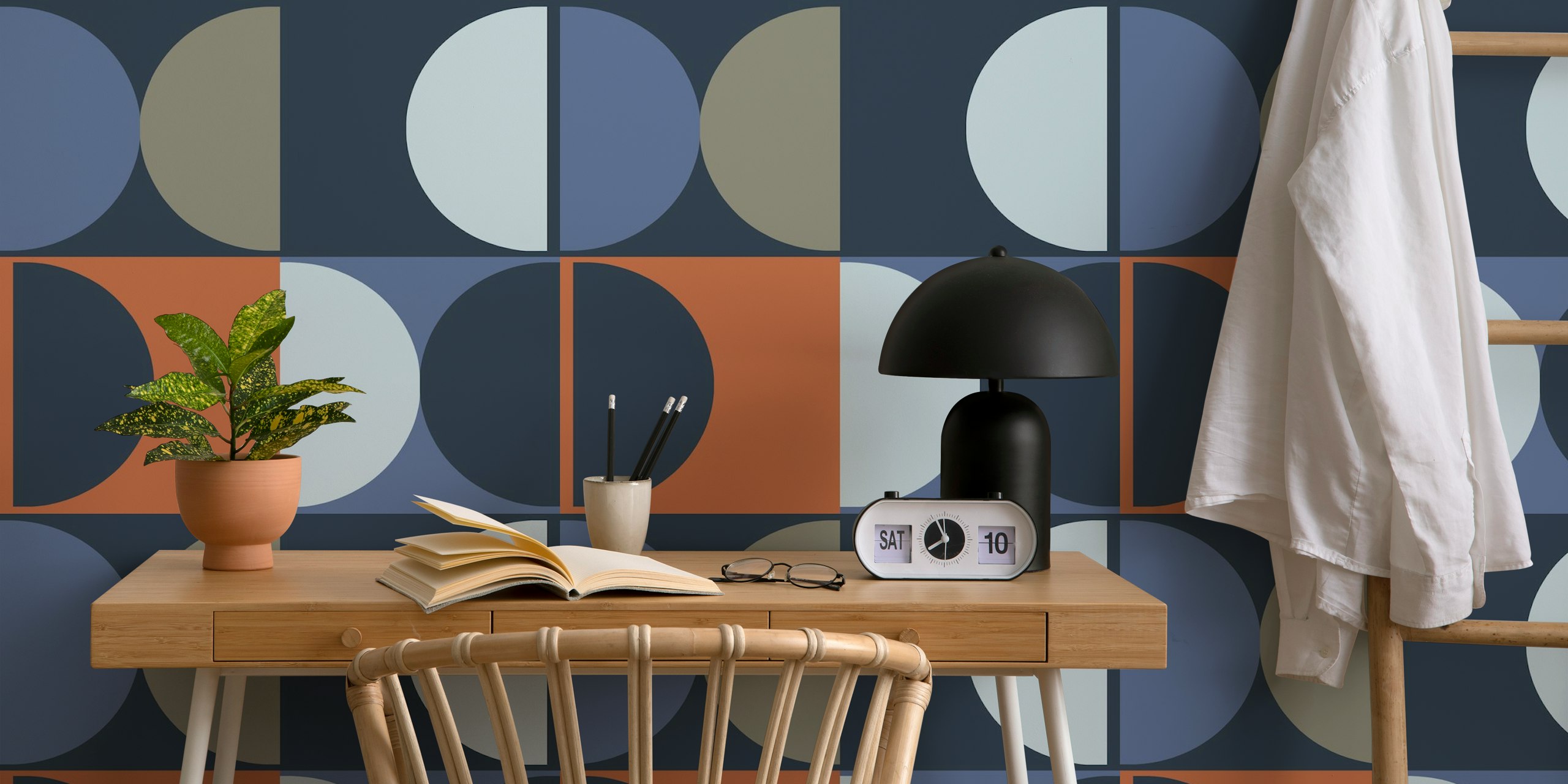 Play - Blue Nova design per carta da parati in una stanza