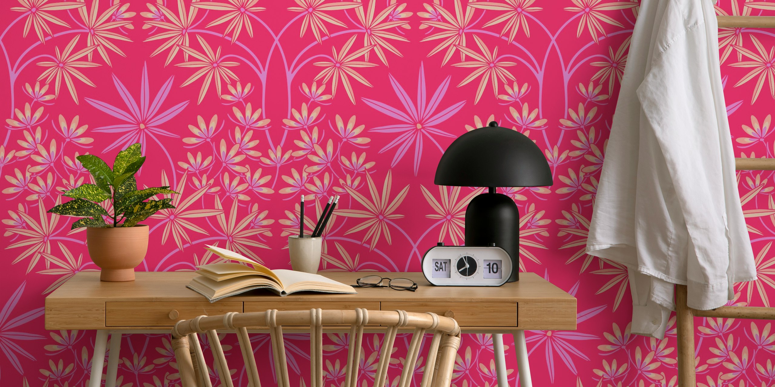 Glamour Maximalist Floral Damask - Hot Pink