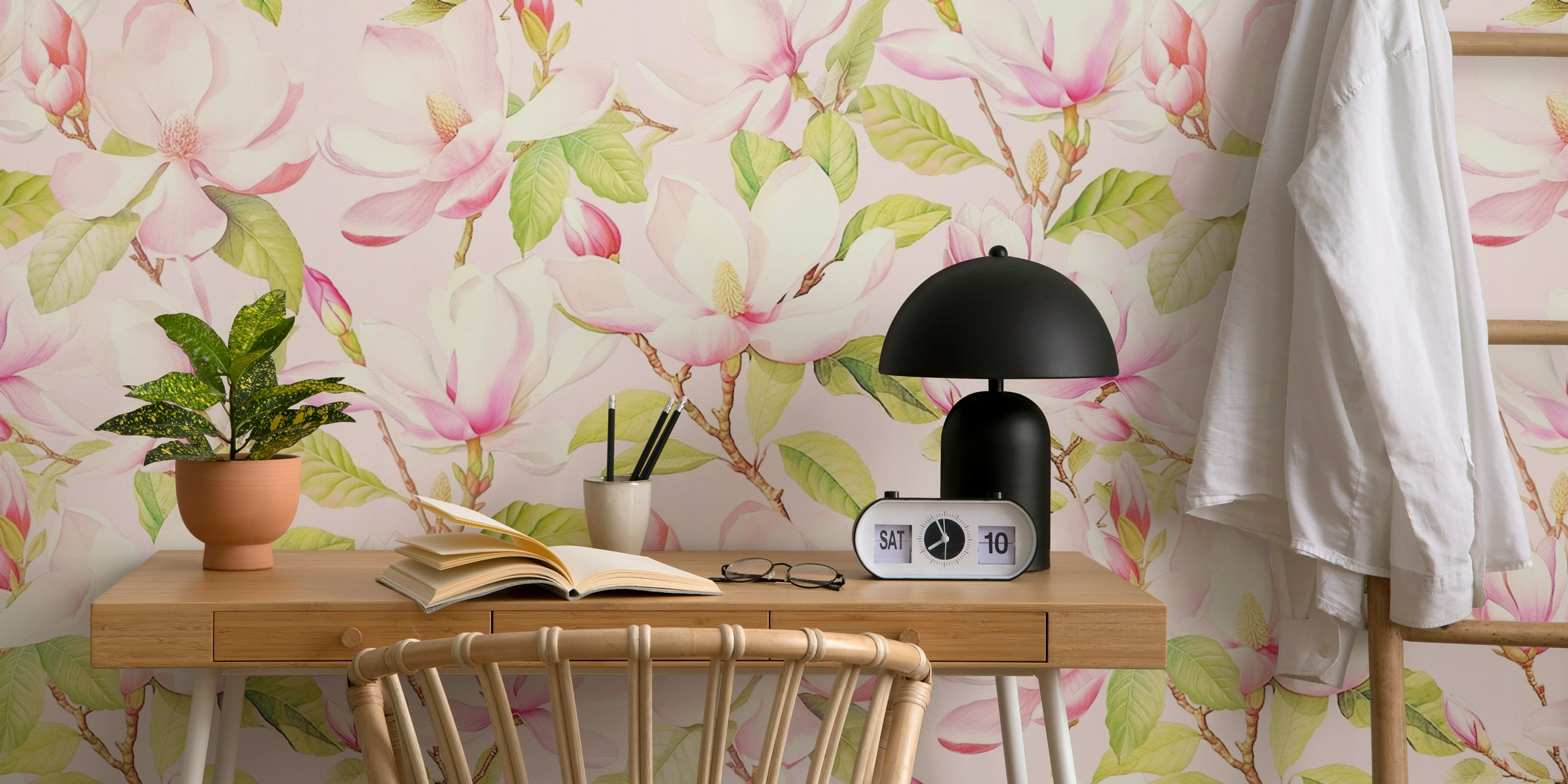 Vintage Spring Flowers Magnolia Garden papel de parede