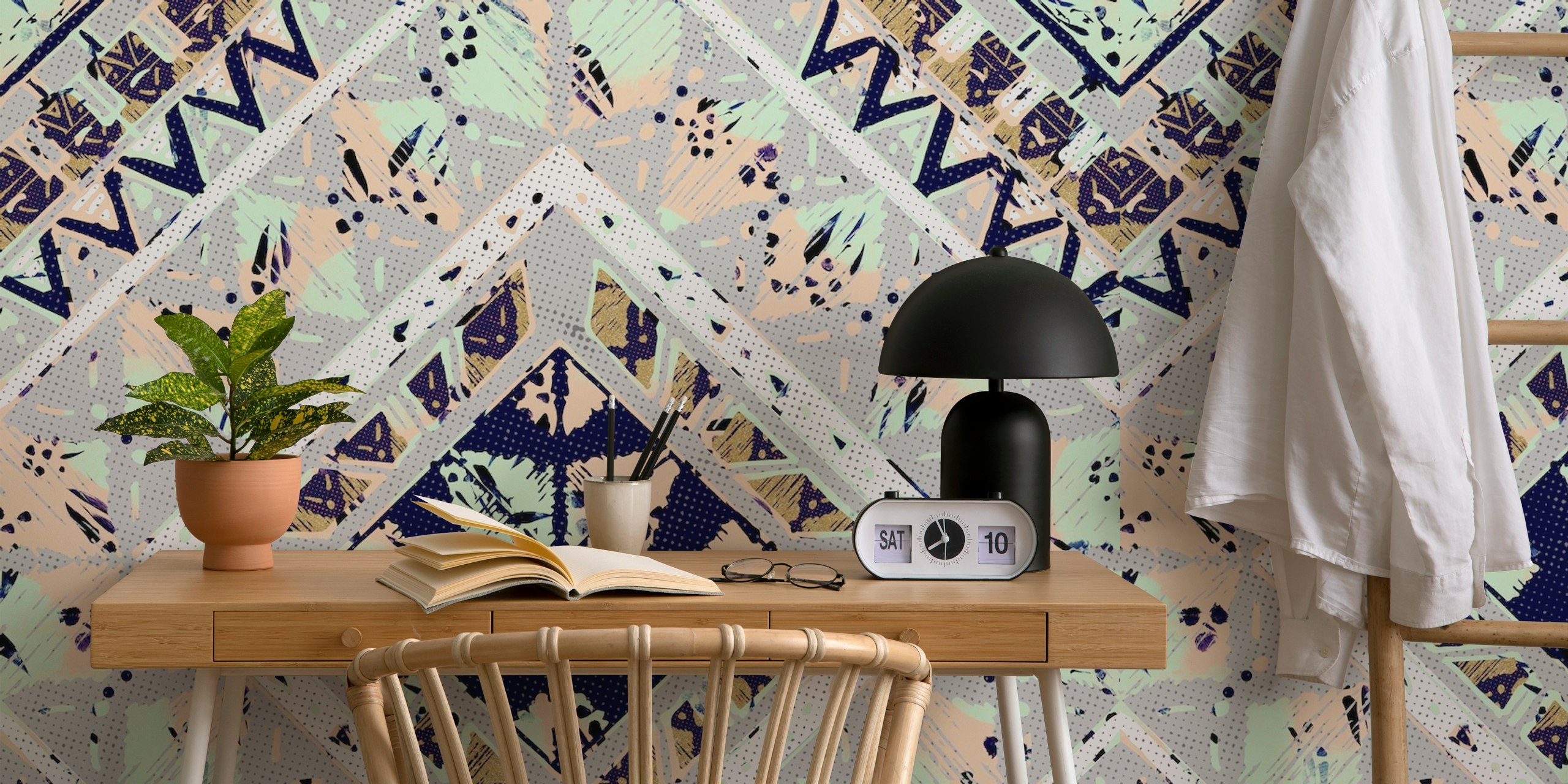 Mystic Tribal colorful wallpaper in a room