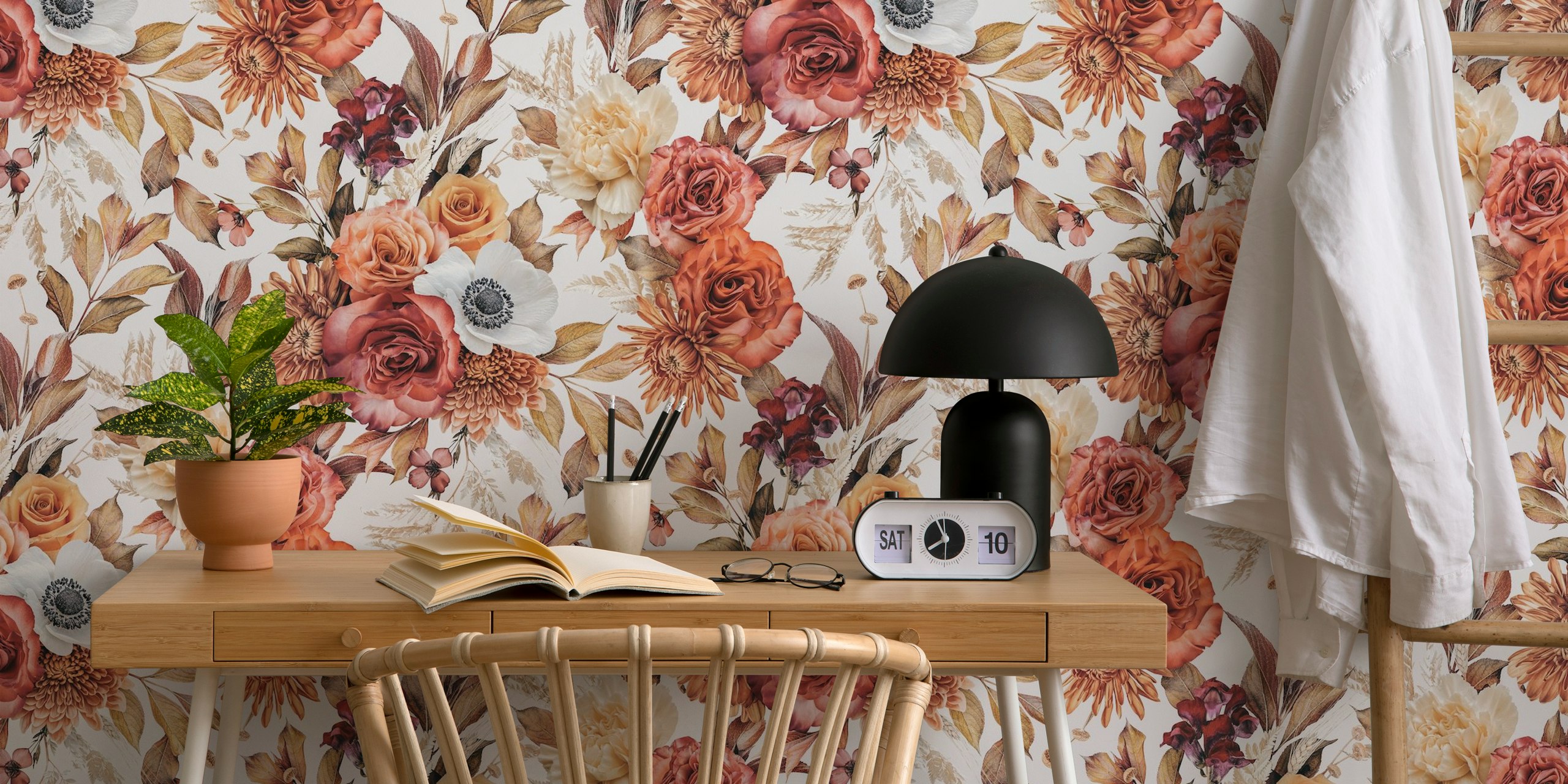 Bloemenbehangontwerp met Sunkissed Petals