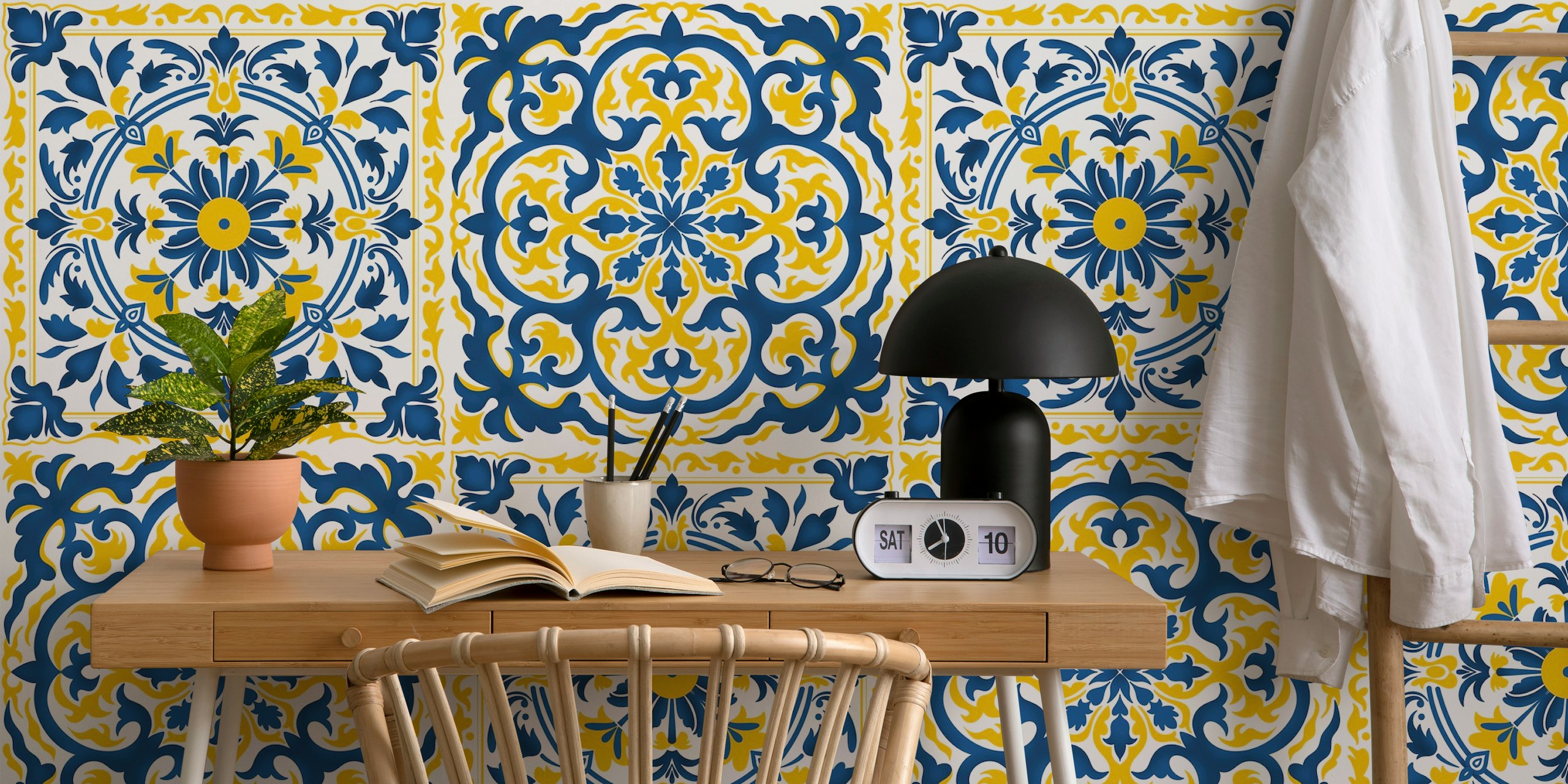 Mixed Two Ceramic Tiles 2 wallpaper in a room