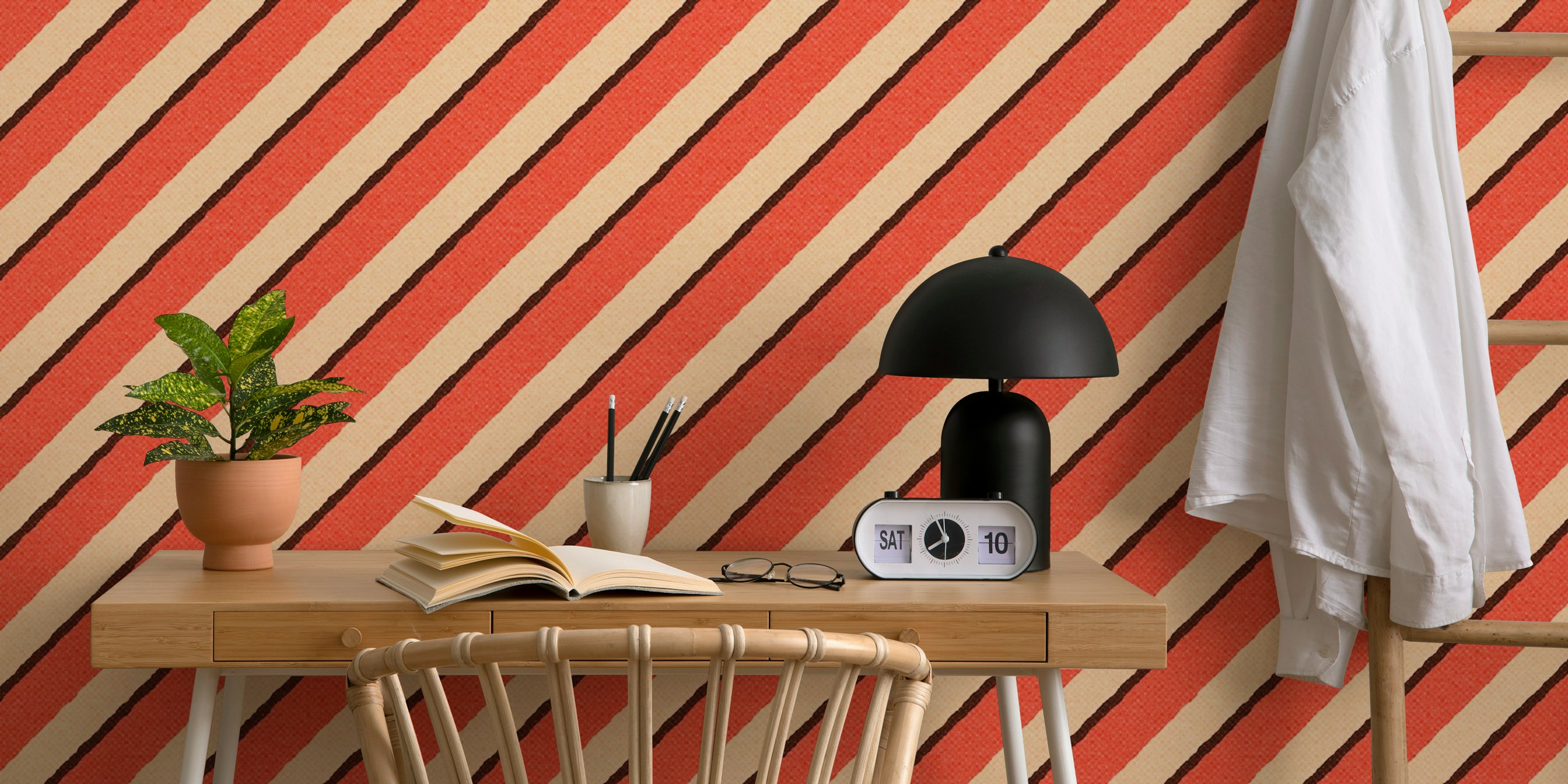 Stripes wallpaper displayed in a room