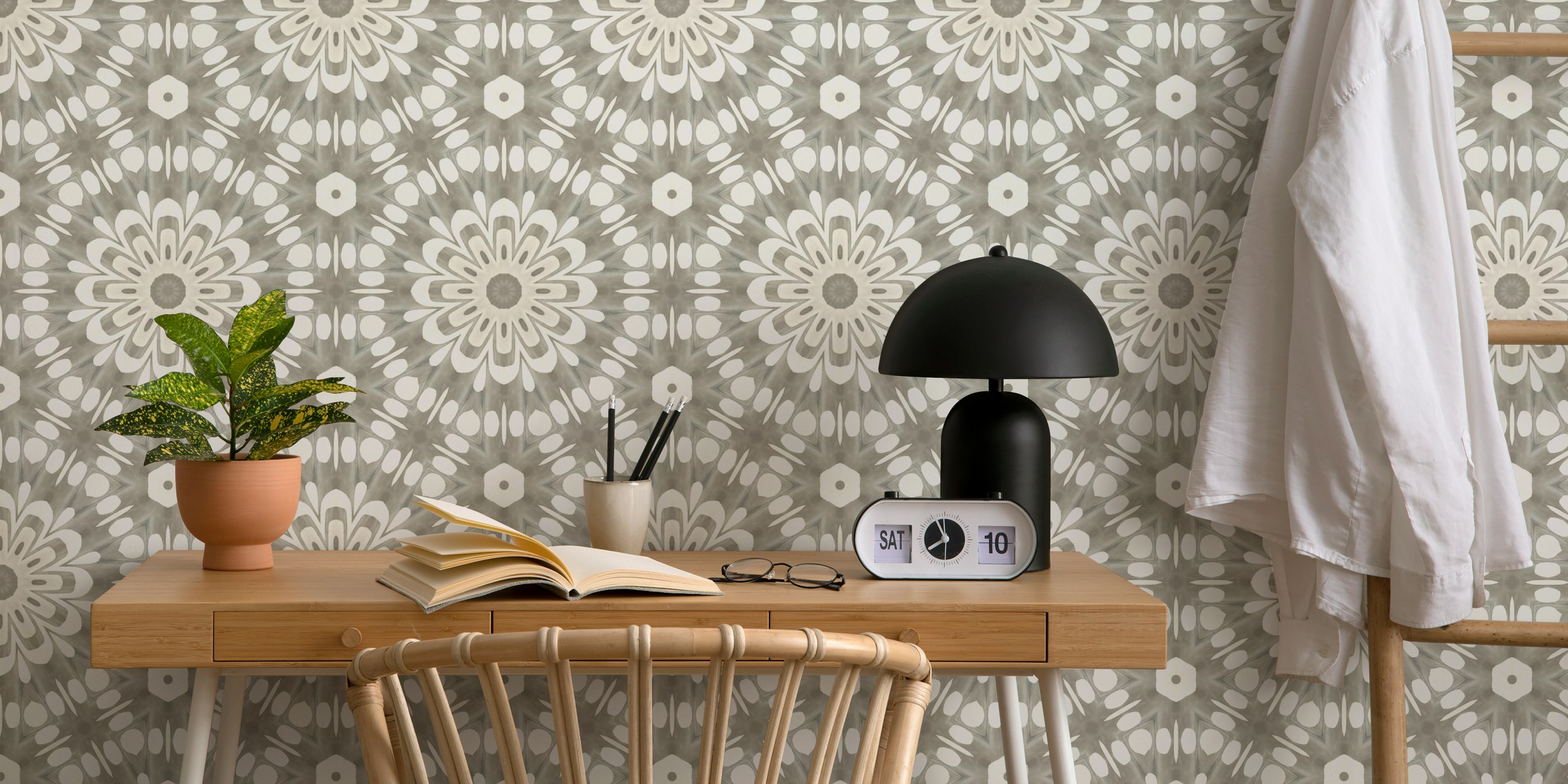 Retro Floral Tile Design dans une pièce