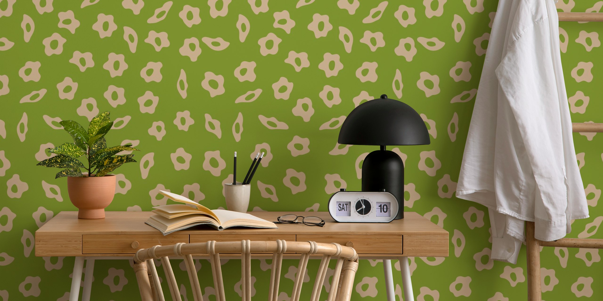 Cottage Blooms Papel Tapiz Floral En Una Habitación