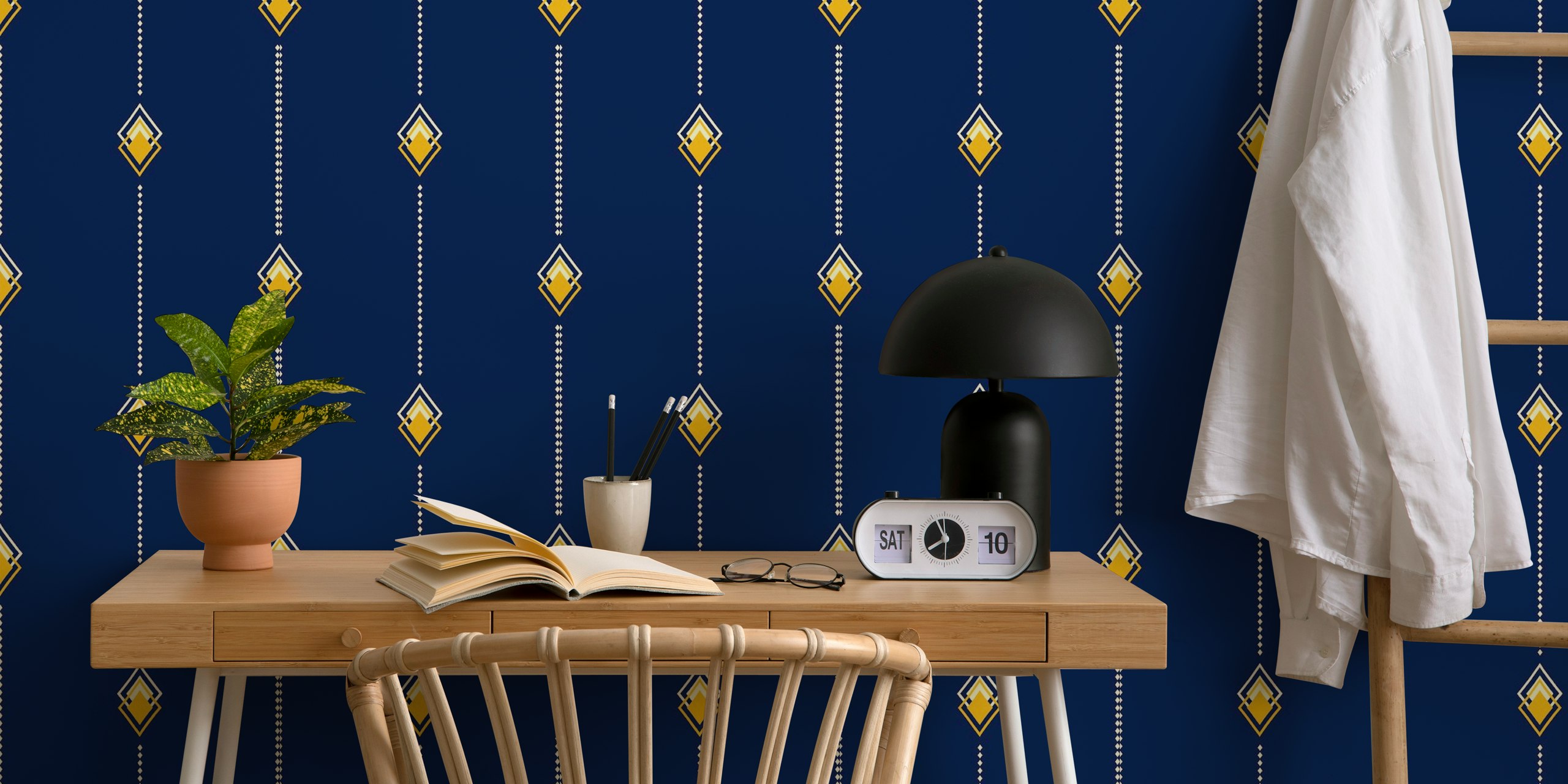 Diamonds in the Sky wallpaper in een stijlvolle kamer