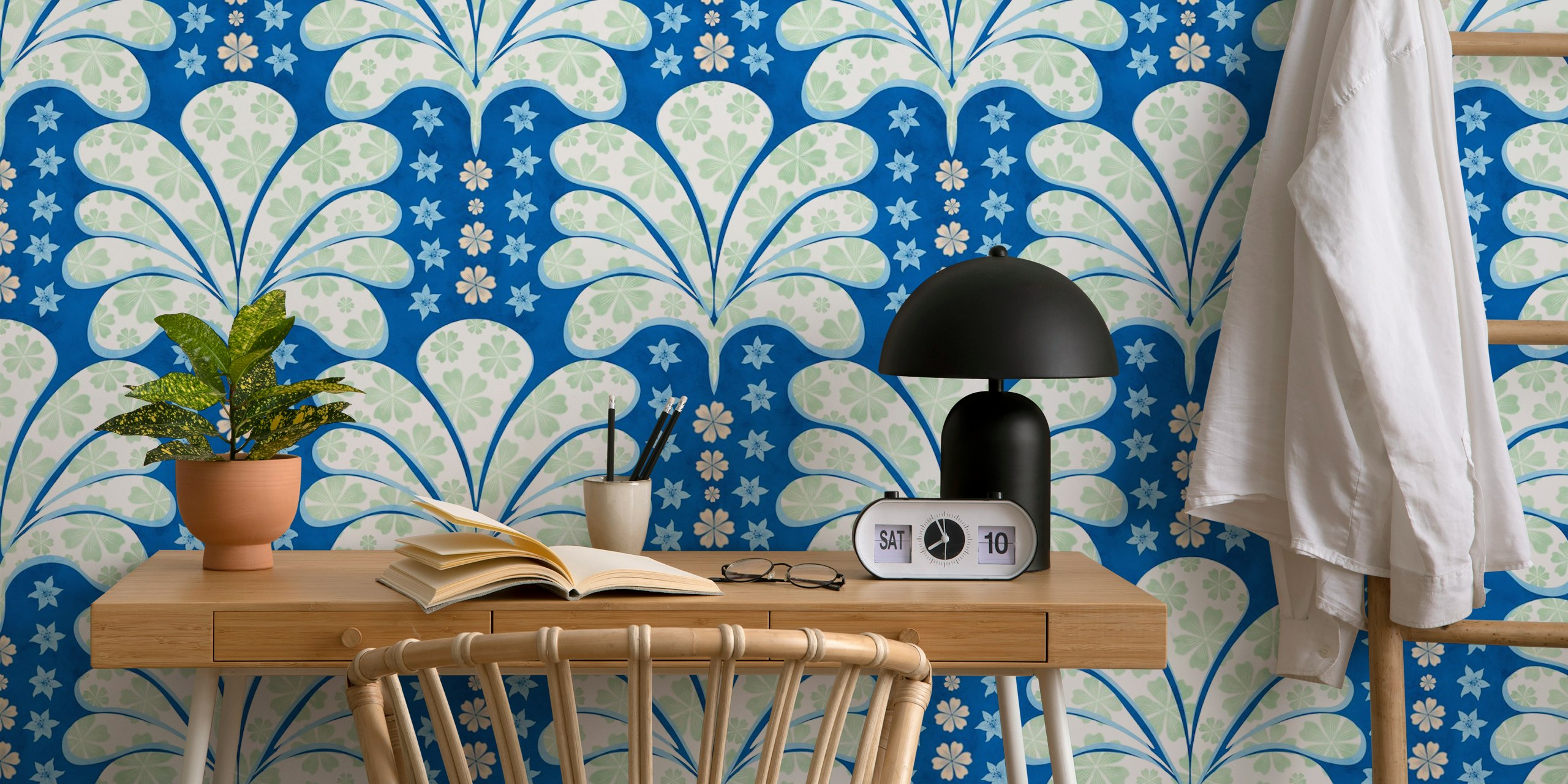 Papel pintado Botanical Maximalist en una habitación