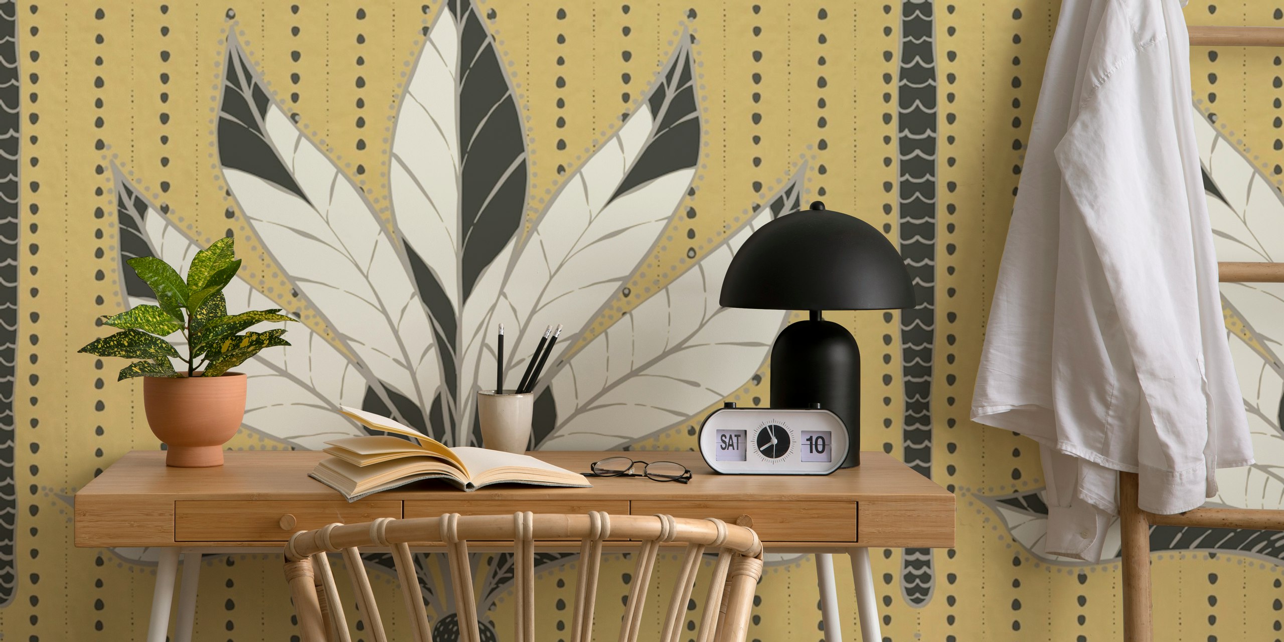 Art Deco Palm Trees wallpaper in room setting