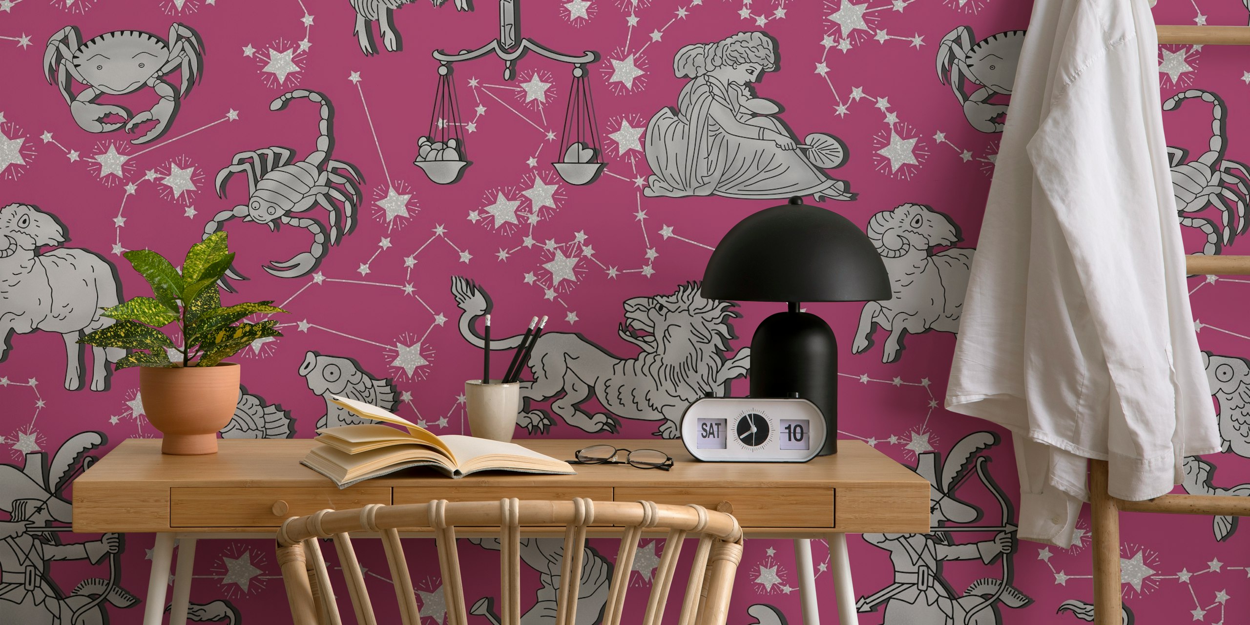 Zodiac signs and constellations wallpaper design
