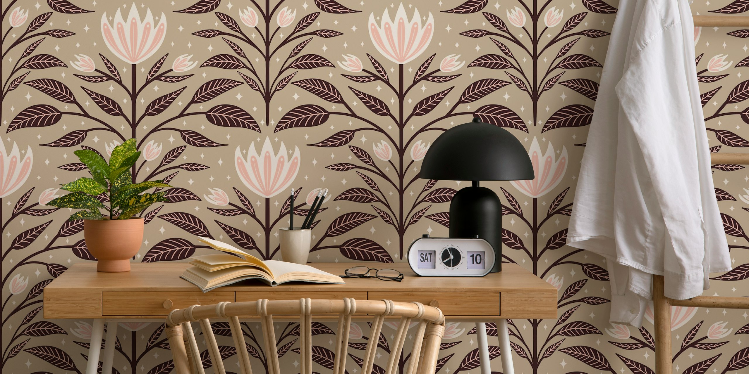 Flourishing Tulip wallpaper in a room