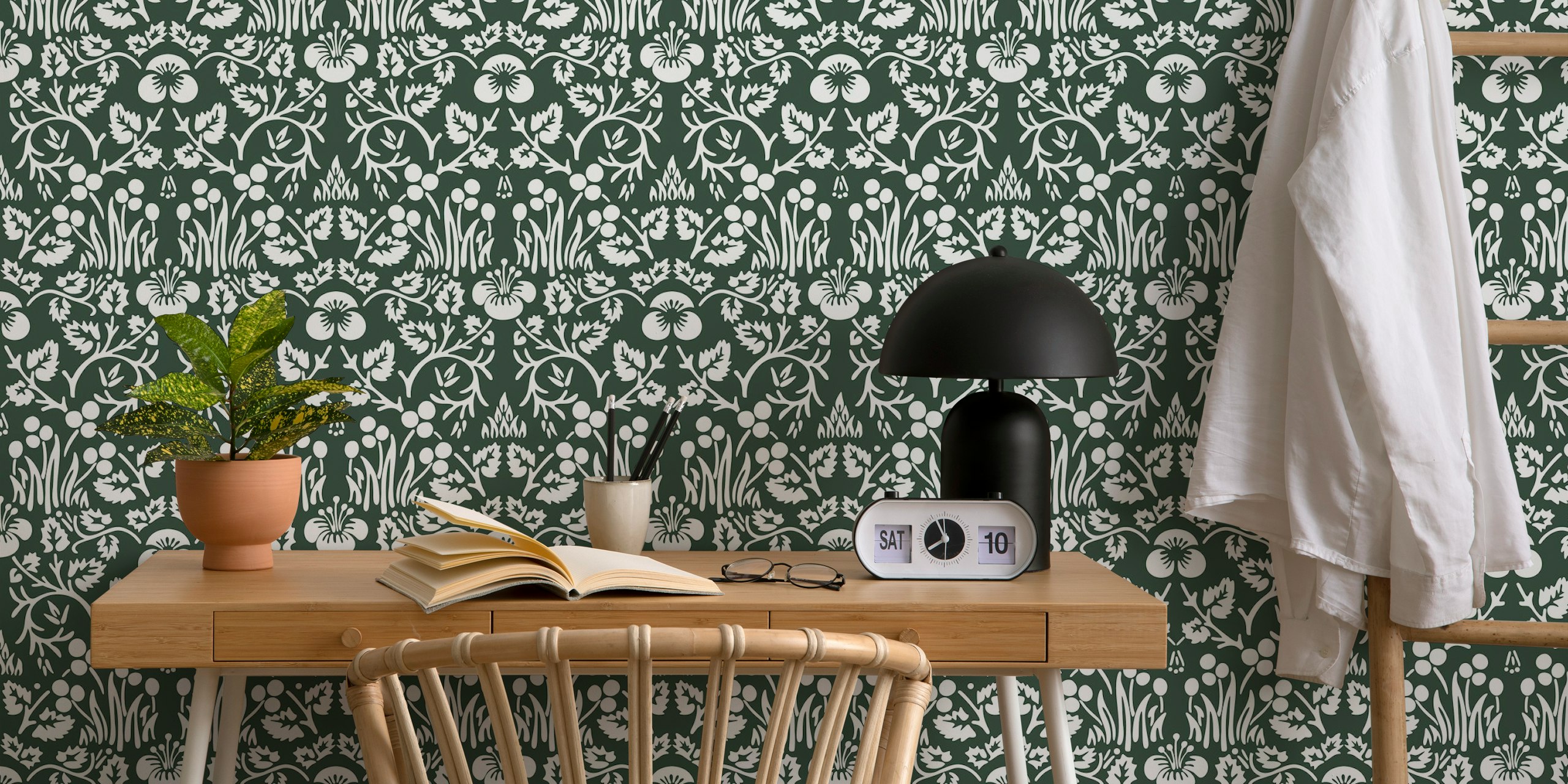 Papel de parede Victorian Eyebright pattern 14 em um quarto