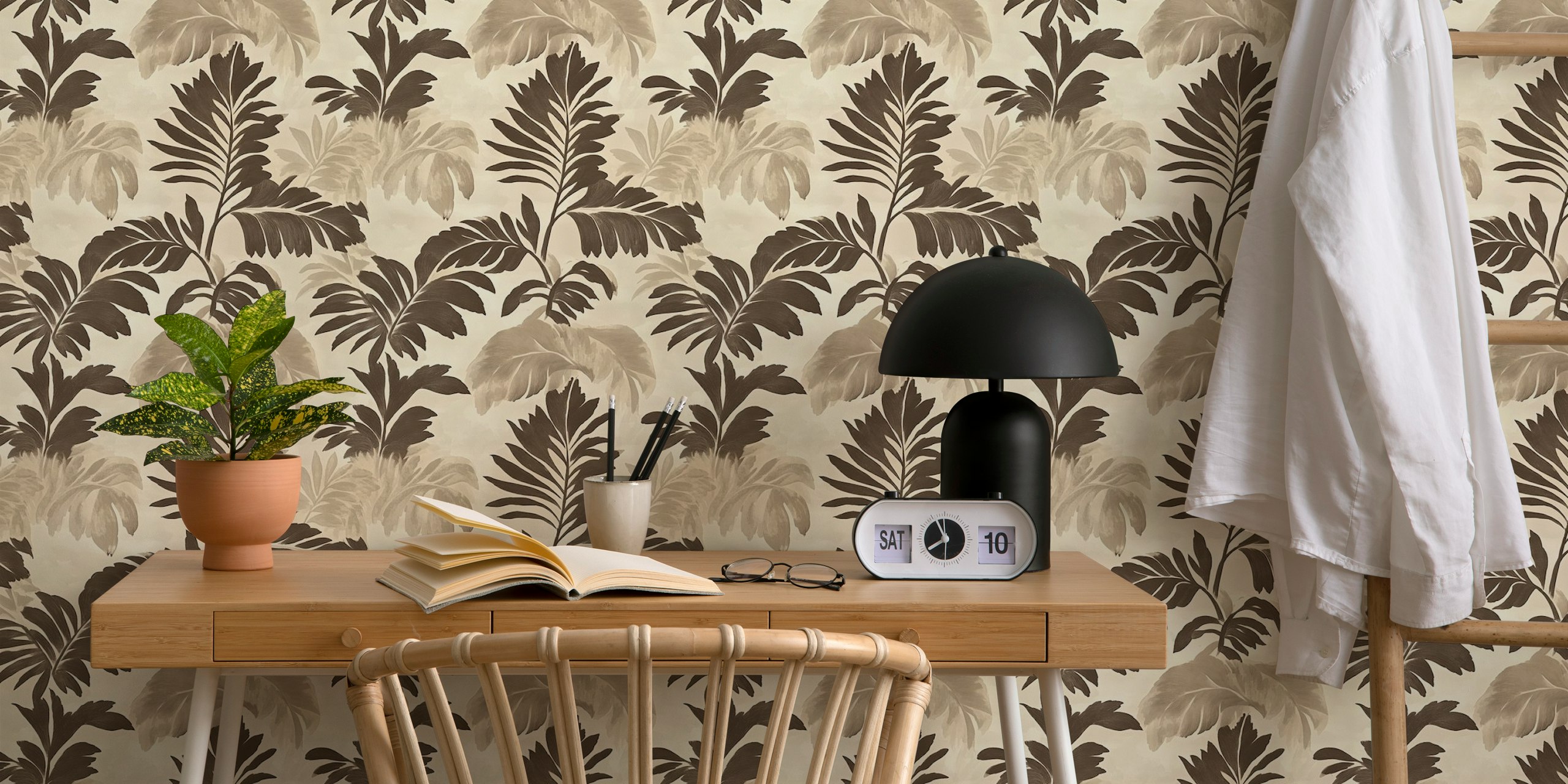 Ταπετσαρία Botanical Serenity Scene σε ένα δωμάτιο