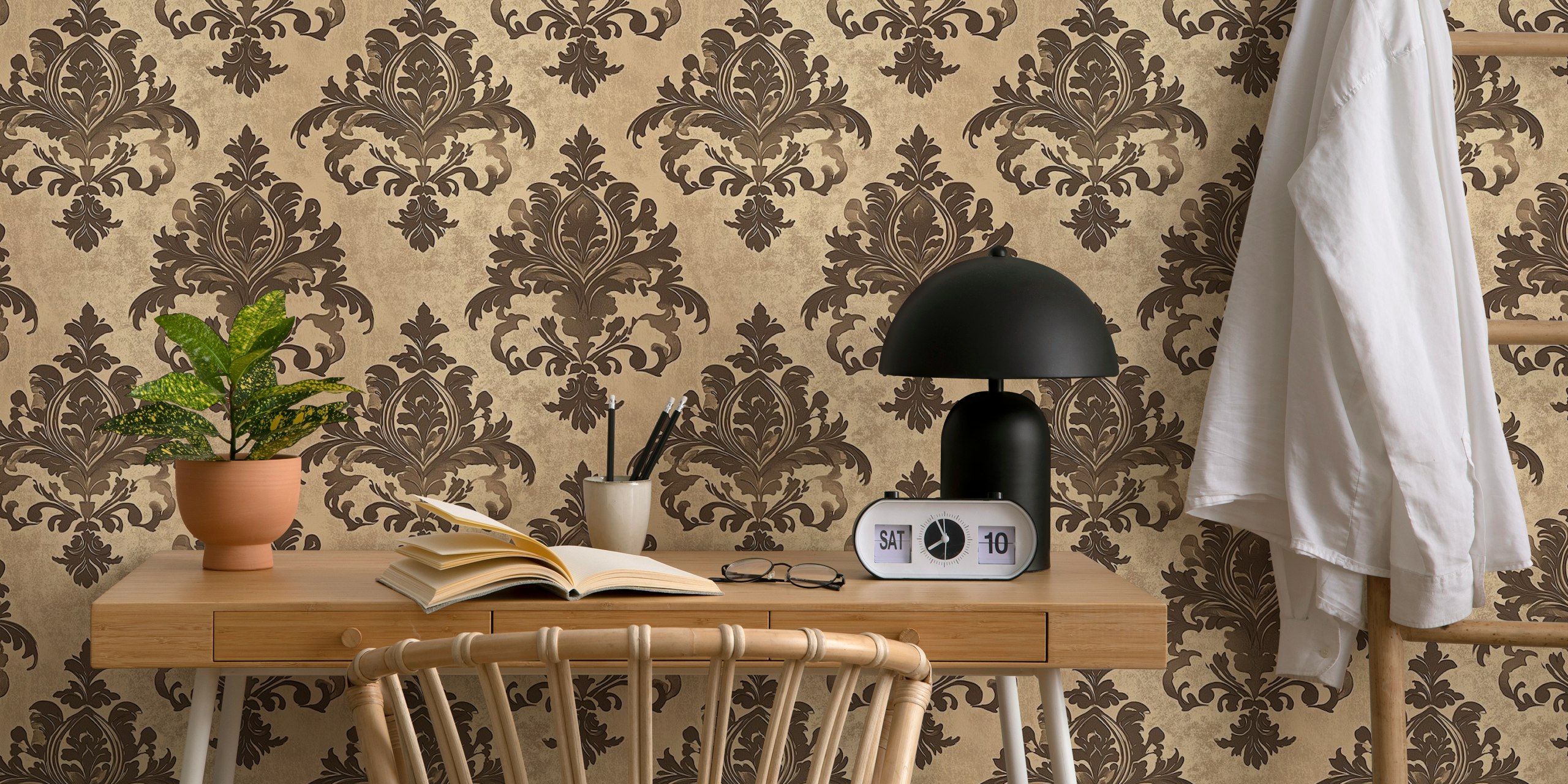 Vintage Fleur Charm tapetdesign i rom
