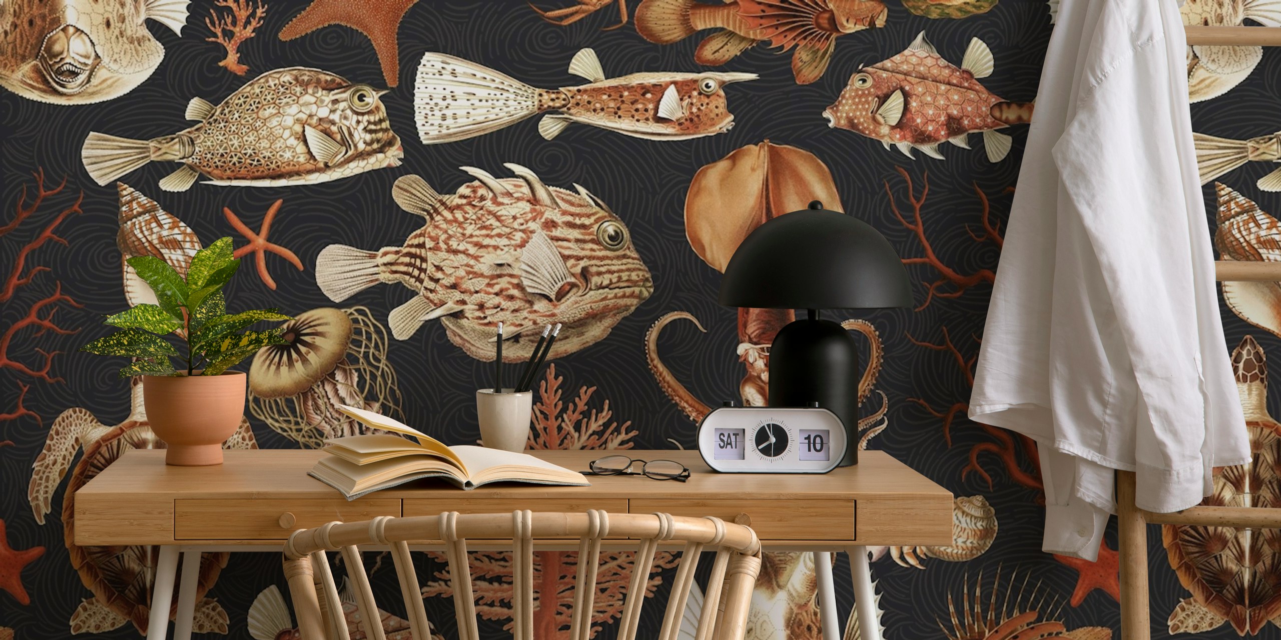 Papel de parede Majestic Oceania Marine Life em um quarto