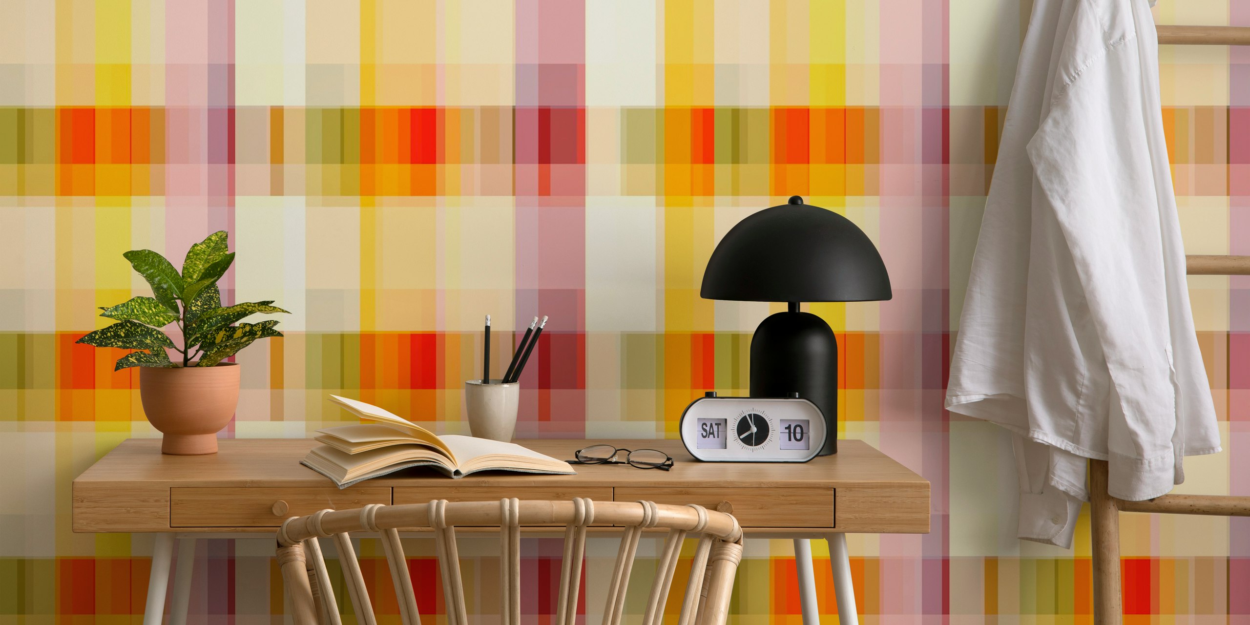Papel pintado Rainbow Pixel en una habitación