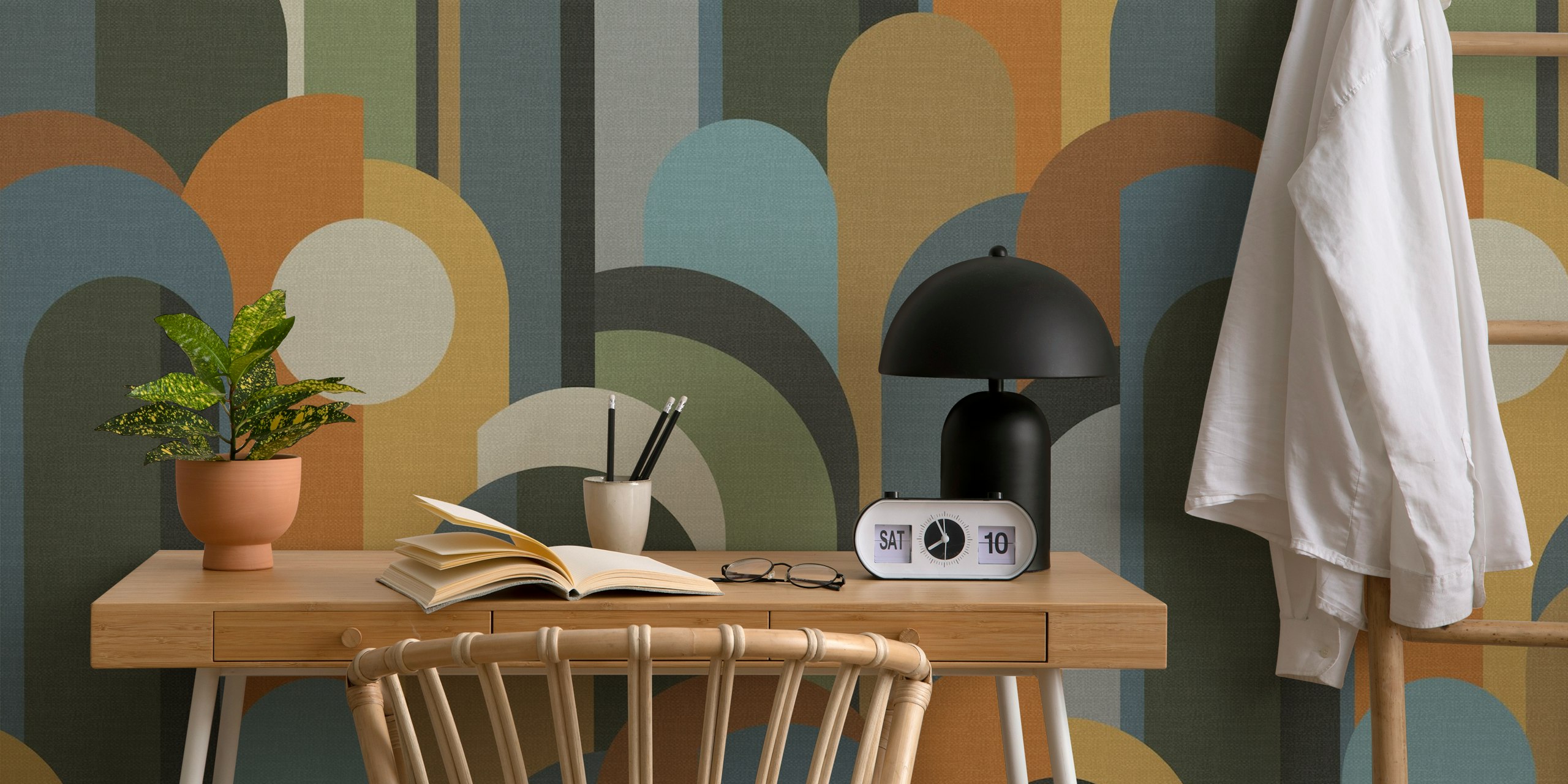 Abstract Geo Pattern tapetti huoneessa