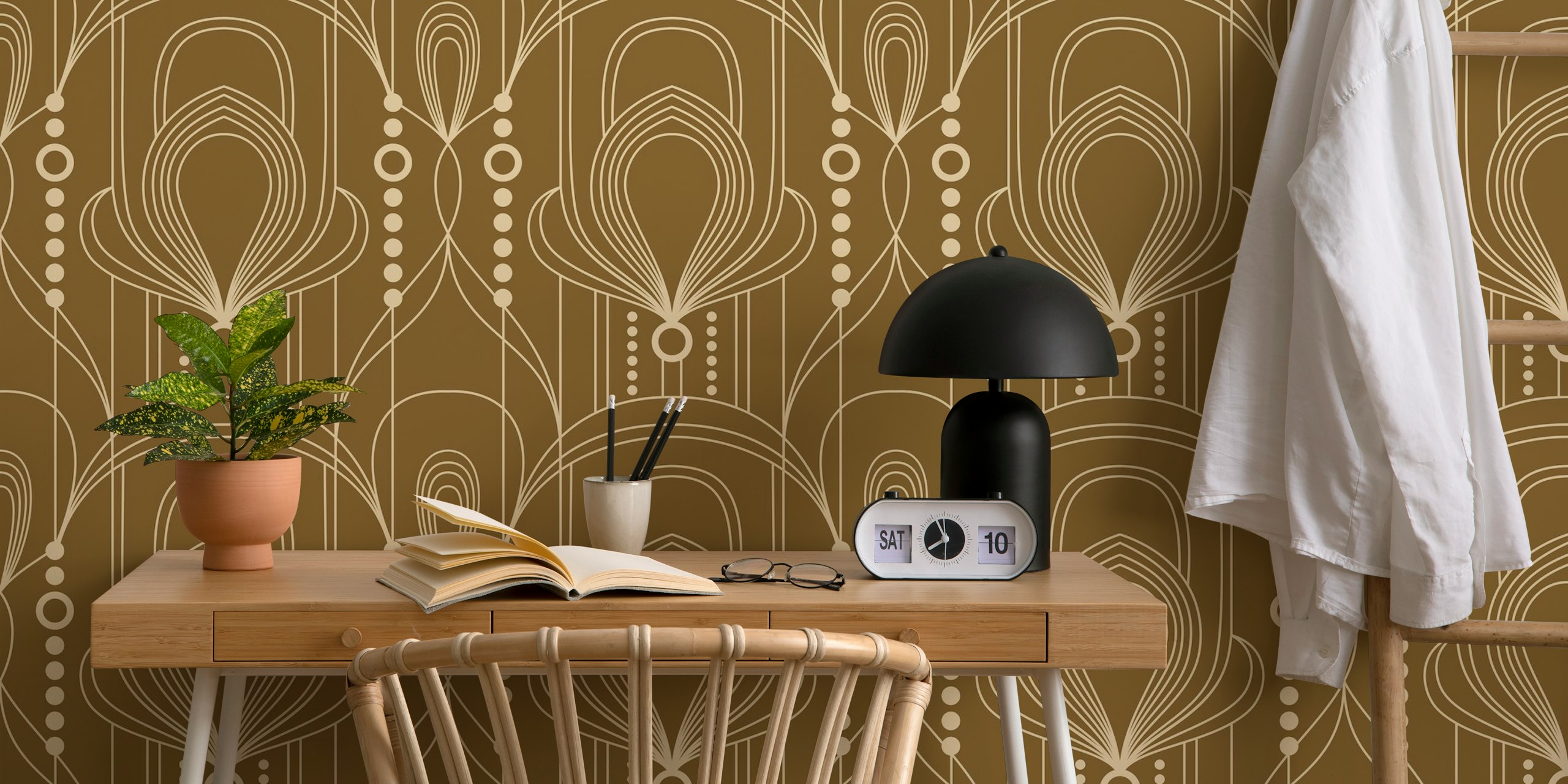 Vintage Charm Canvas behang tentoongesteld in een kamer