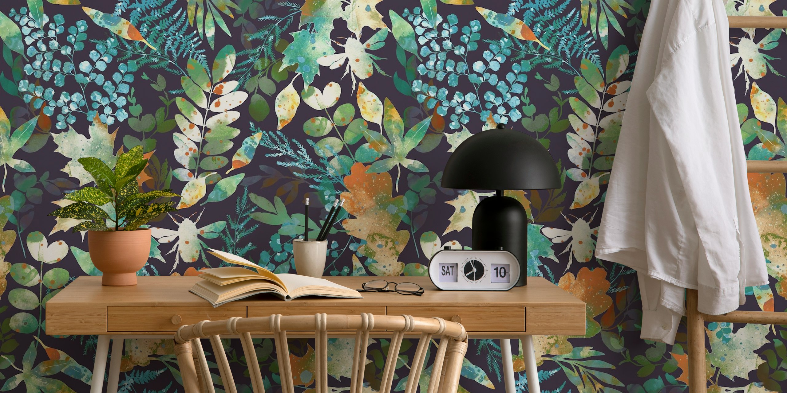 Botanical Night Elegance tapet i ett rum