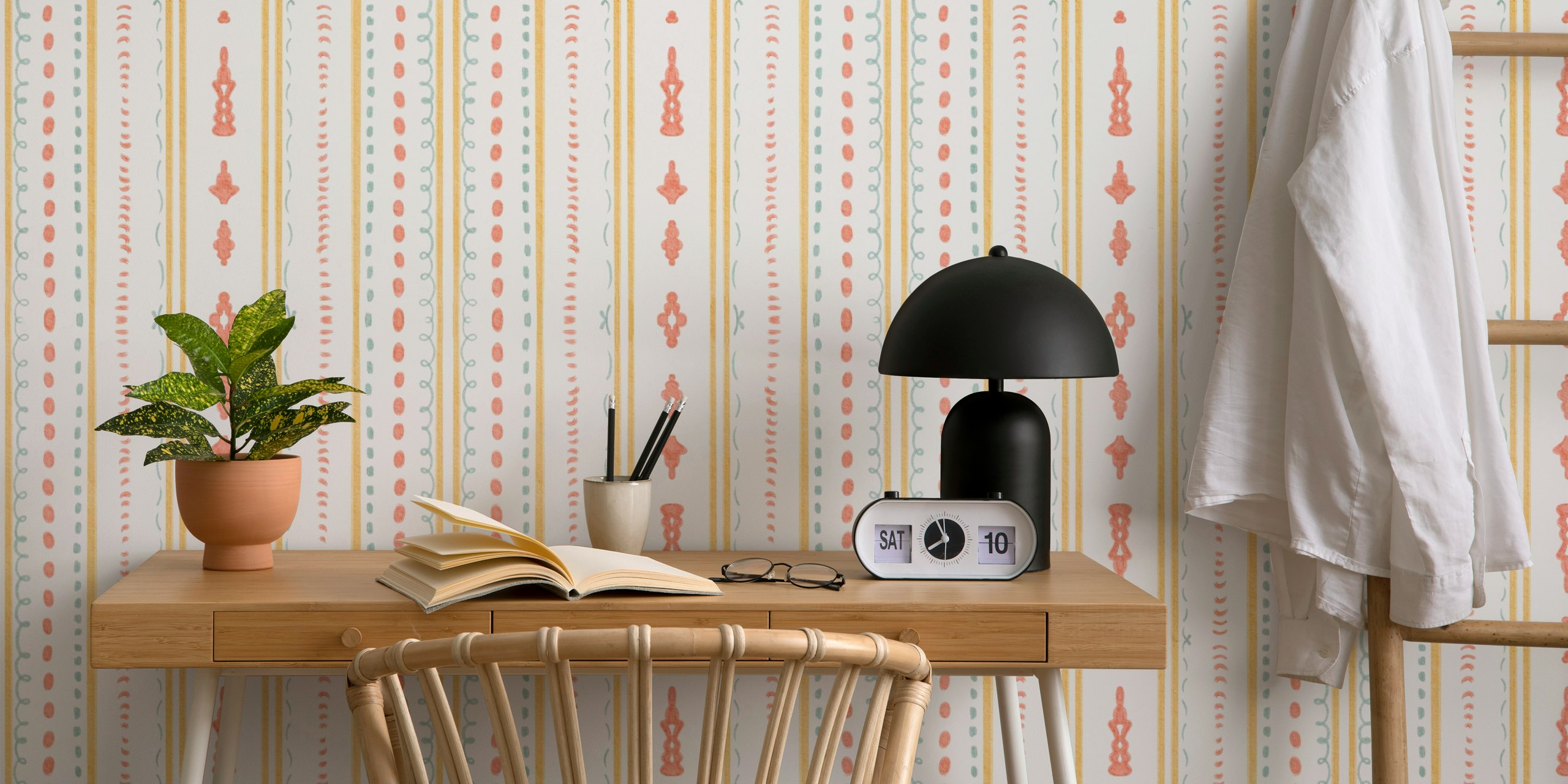 Rustic Tribal Stripes tapet i ett rum