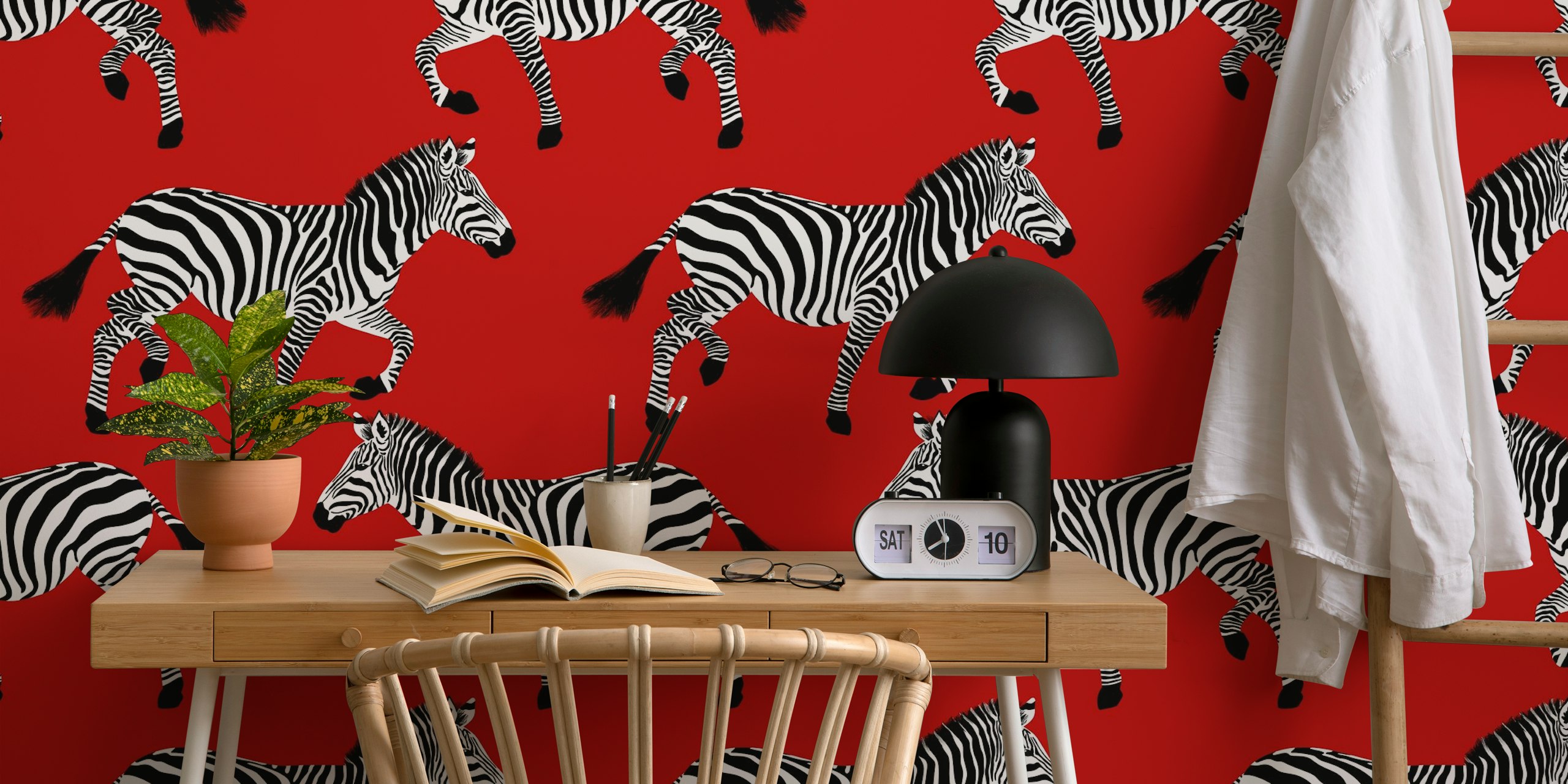 Design tapety Zebra v místnosti