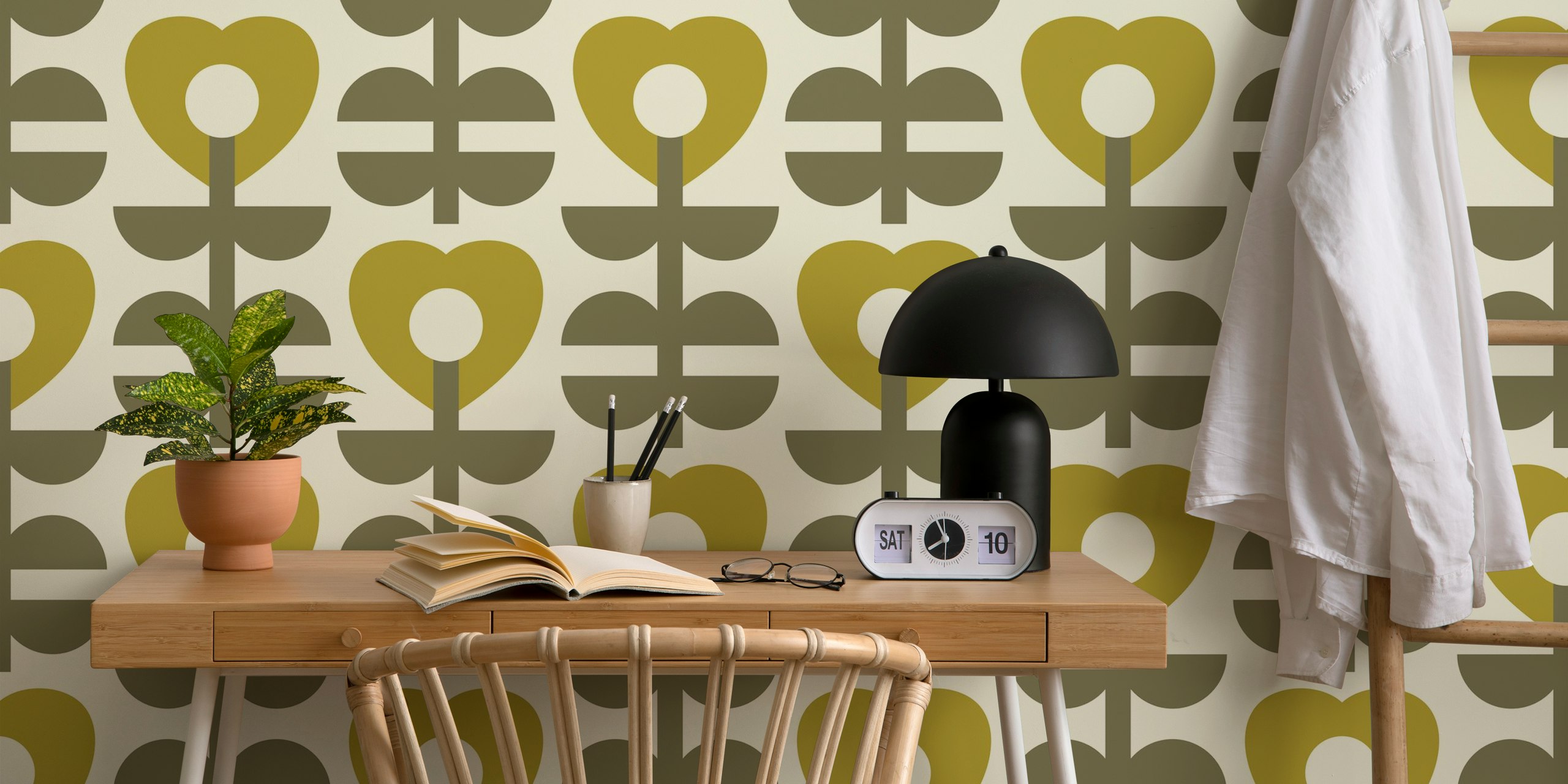 Nordic Scandi geometric heart tapetdesign