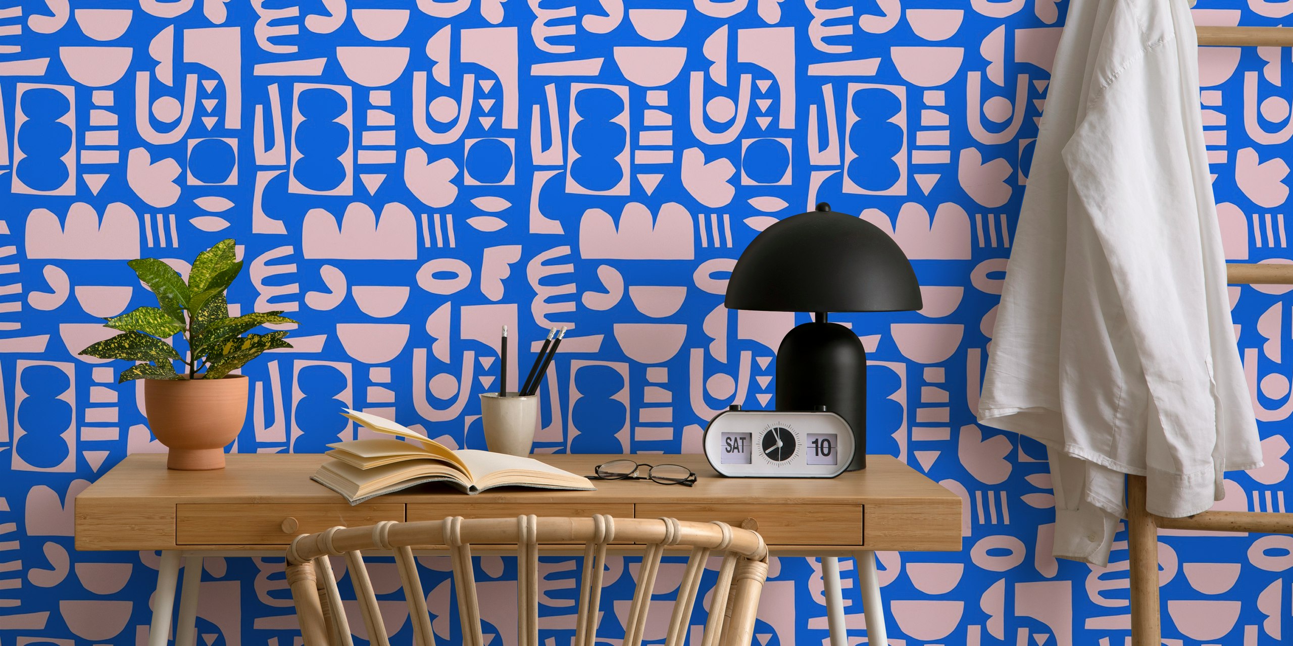 Joyful mix of shapes papel de parede em um quarto