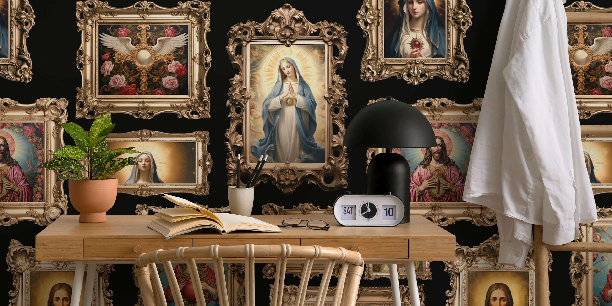 Heavenly Baroque Iconic Holy Frames papel de parede no quarto