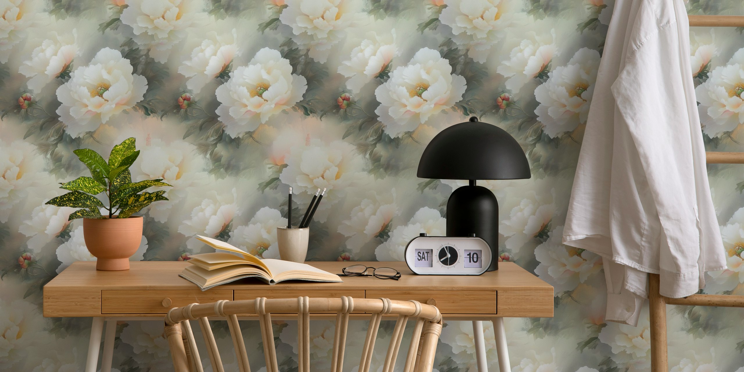 Tapeta Sublime Peony Garden w pokoju