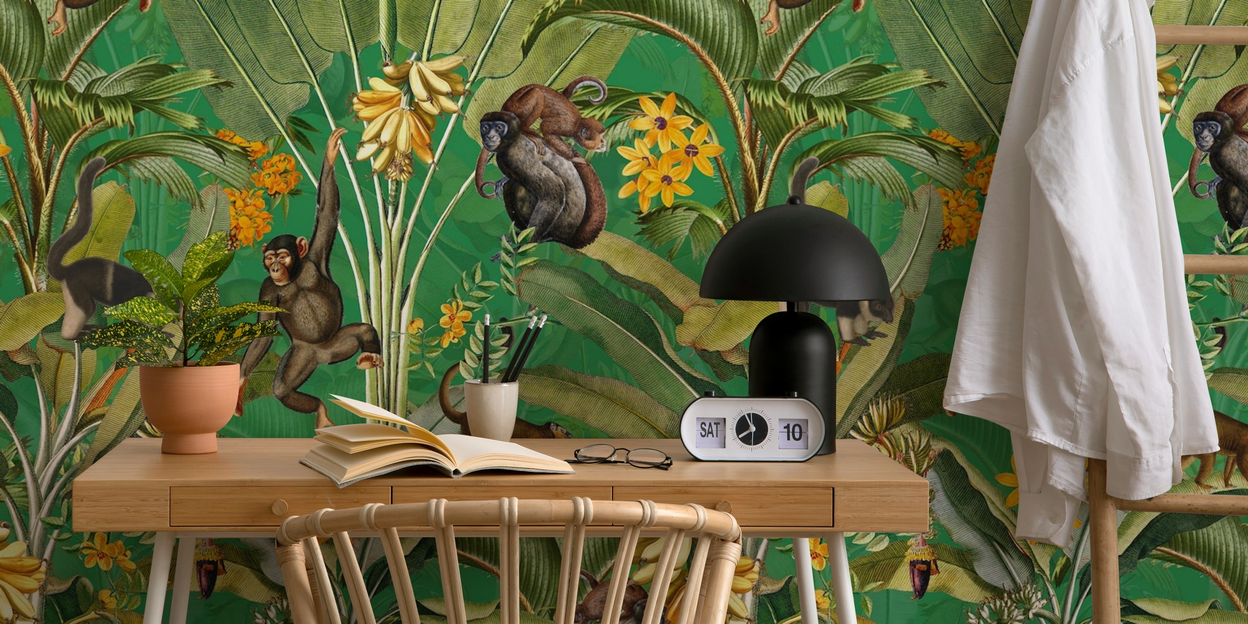 Monkeys in a grön djungel design