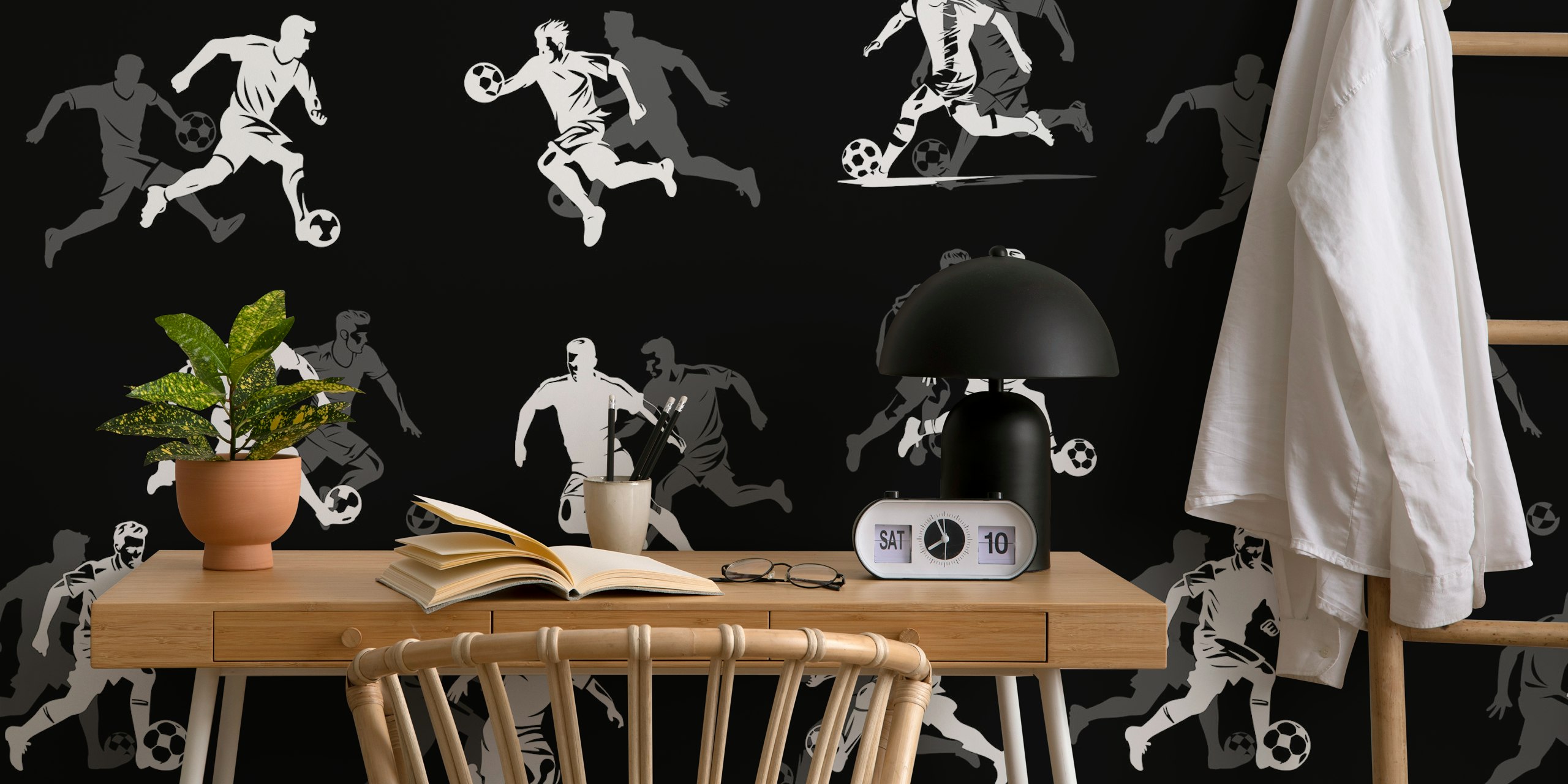 Papel de parede Soccer Players em um quarto