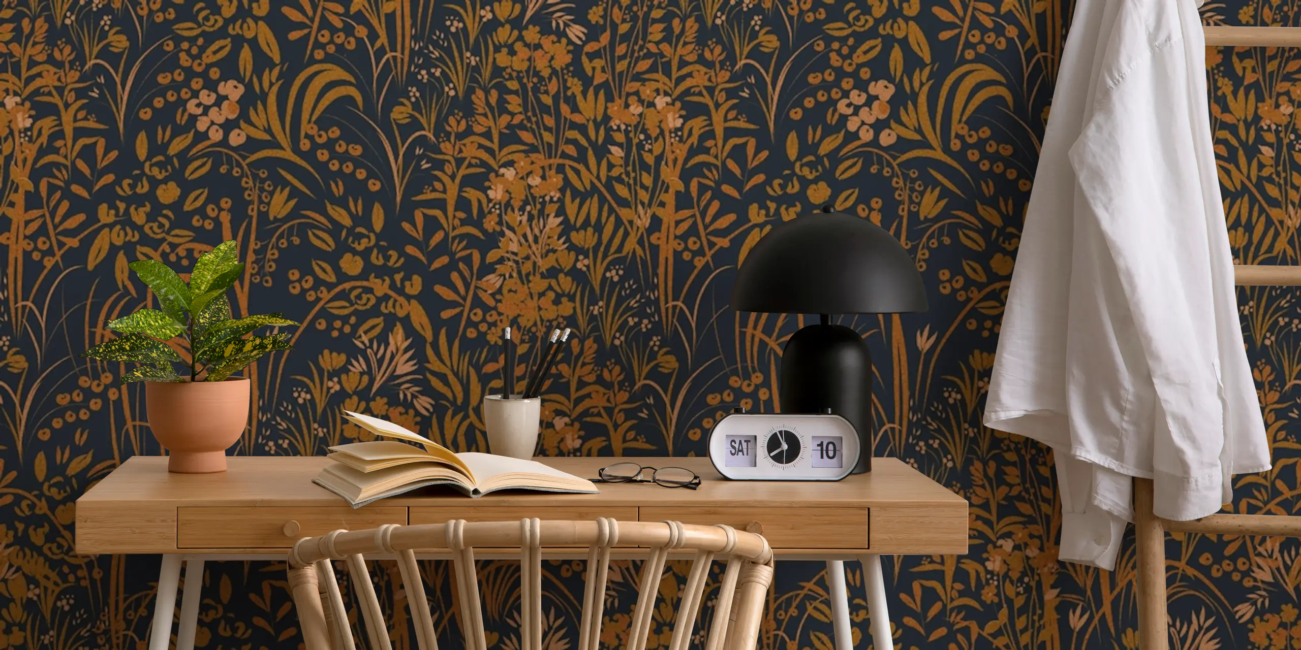 Autumn Floral Wallpaper for Living Room