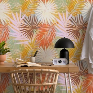 Retro Boho Palm Pattern 1. Neutral pastels