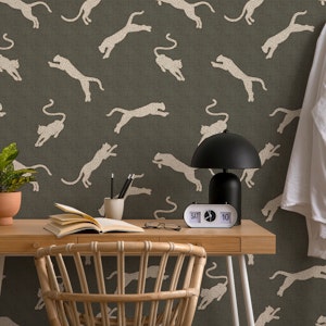 Exotic Leopards on Vintage Khaki Brown WP