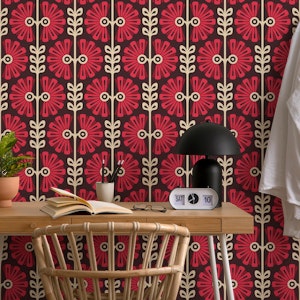 Vintage Bold Daisy Symphony in Red - S