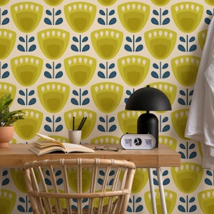 Mid-Century Tulips in Green - S