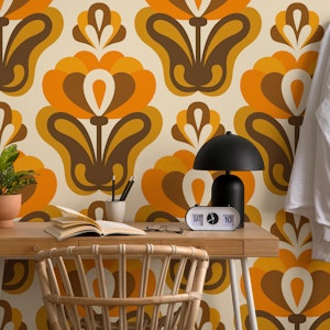 Vintage Blossom Garden Yellow Brown
