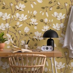 Magnolia Grove in Sand Yellow