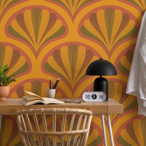 Midcentury Scallop Blossom Orange Small