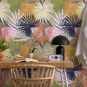 Retro Boho Palm Pattern 2. Earthy and Pink