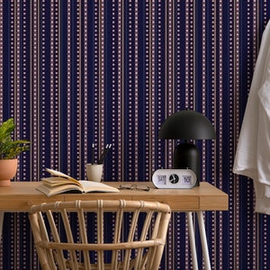 French dotted stripes dark blue