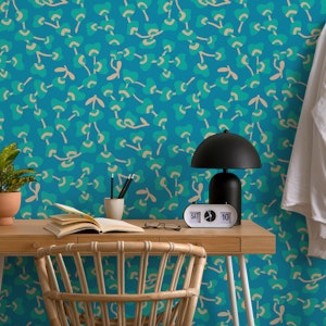 ORCHID DITSY Retro Abstract Floral - Blue