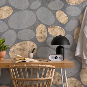 Abstract Stones in Gold & Grey