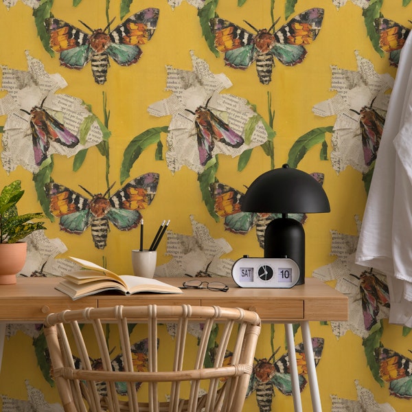 Vibrant Butterfly Collage and Paint