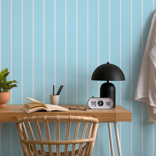 Pinstripes on light blue