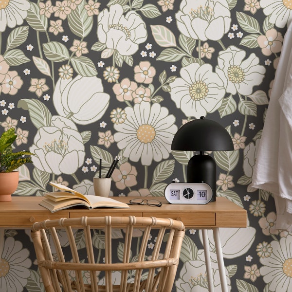 Garden Bloom Moody Gray - Large