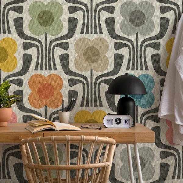 retro geometric flowers v2 - multicolor