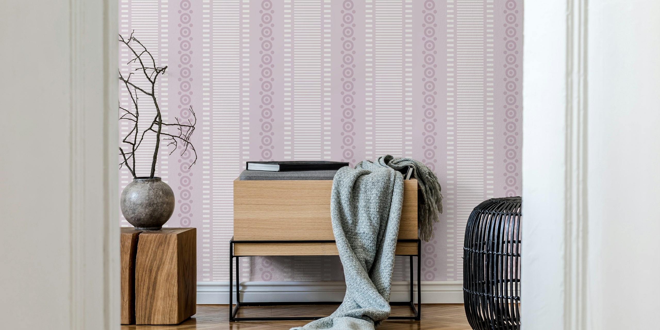 Classic vertical stripes wallpaper in a room