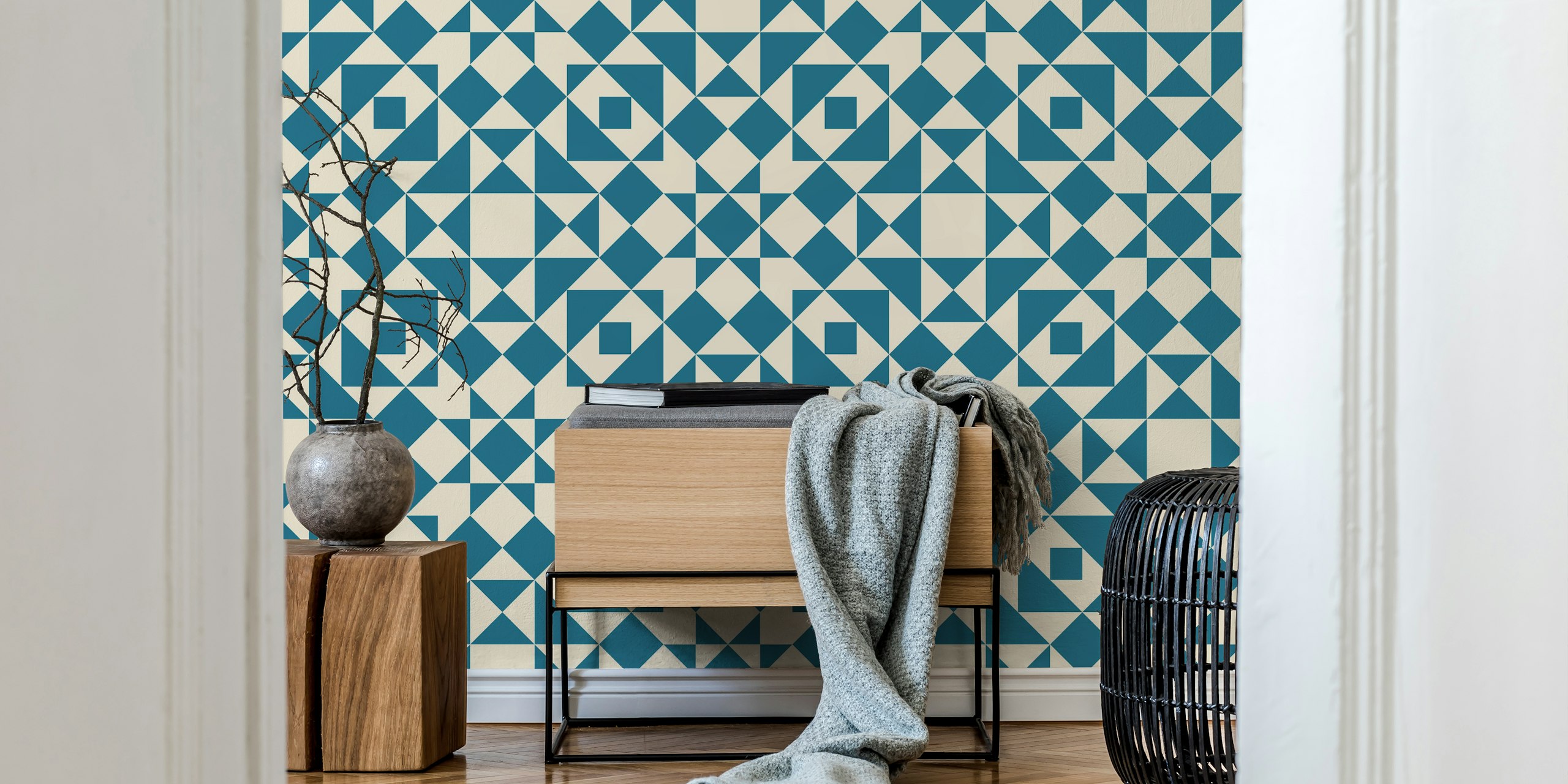 Victorian tiles patchwork tapeta u sobi