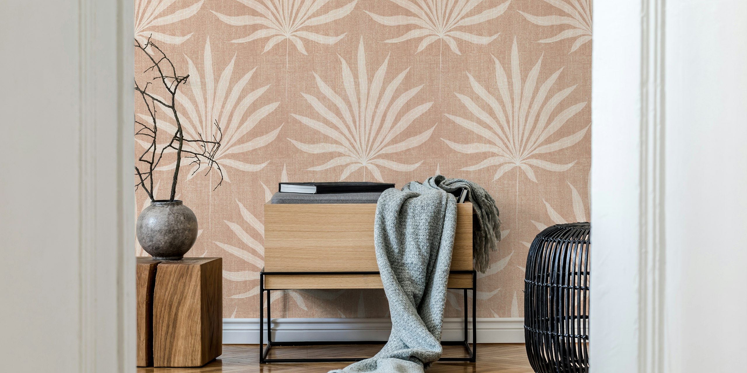 Refined Boho Coastal Palm Frond tapetdesign